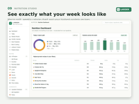 Nutrition studio with macros and targets