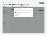 One-tap meal scheduling