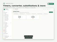 Built-in tools: timers, unit converter, substitutions