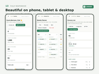 Fully responsive — works on desktop, tablet and phone
