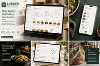 LARDER on laptop, tablet and phone — plan better, eat better, live better